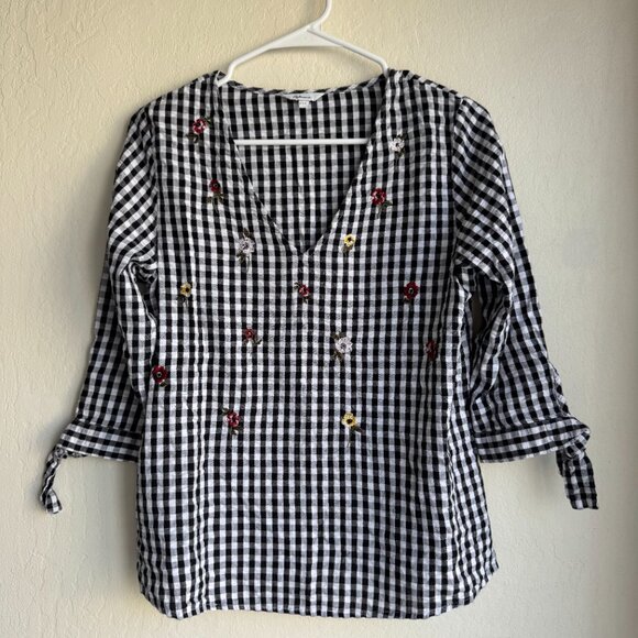 Reitmans gingham floral top - Picture 1 of 4